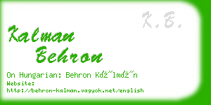 kalman behron business card